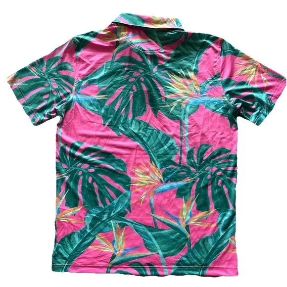 Chubbies Performance Golf Polo Size M SLIM FIT The Birds Of Paradise Floral NWT - Picture 9 of 9
